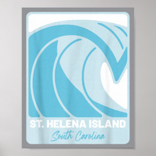 Poster Île de Sainte-Hélène en Caroline du Sud Sc Vacance