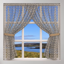 Île de Skye (Écosse) Vue de fenêtre en trompe-l'œi