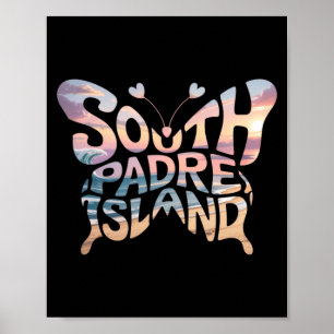 Poster Île de South Padre Butterfly - Ville de plage du T