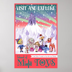 Poster Île des jouets mal adaptés Rudolph Style Vintage