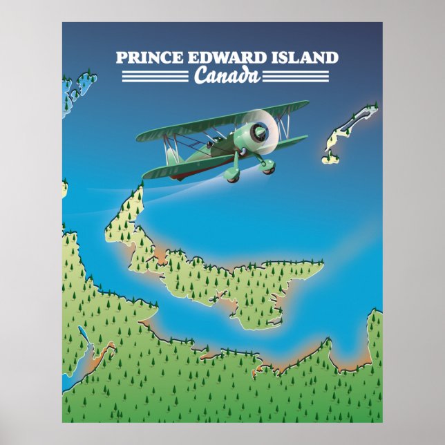 Poster Île-du-Prince-Édouard, carte du Canada. (Devant)