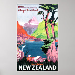 Poster Île du Sud Nouvelle-Zélande