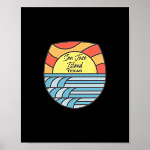 Poster Île San Jose Texas Tx Vacances Atlantic Sunrise