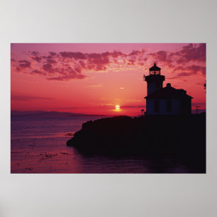 Poster Île San Juan, phare de Lime Kiln