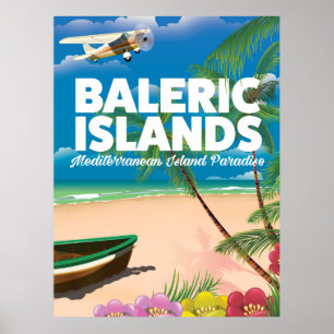 Poster îles balériques paradis méditerranéen