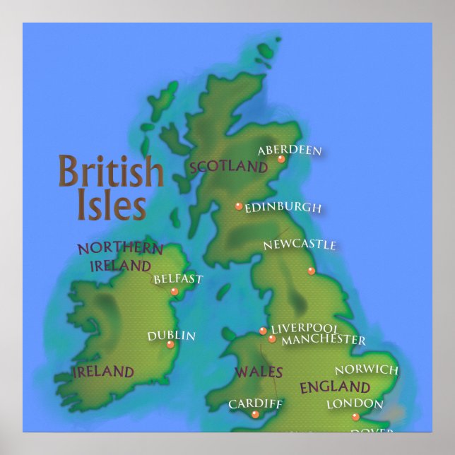 Poster Îles Britanniques (Devant)