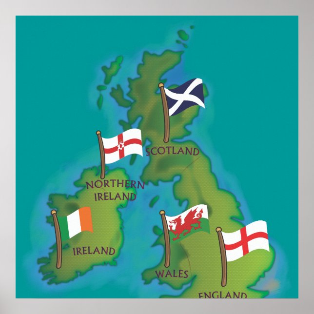 Poster Îles britanniques et Irlande (Devant)