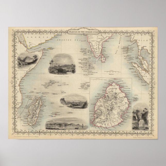 Poster Îles Dans L'Océan Indien (Devant)
