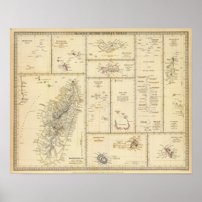 Poster Îles de l'Océan Indien (Devant)