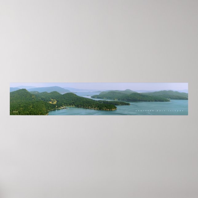 Poster Îles du sud du Golfe vu du Mont Galiano (Devant)