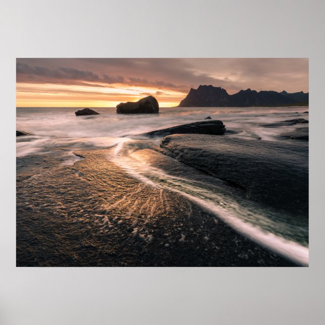 Poster Iles Lofoten Norvège (Devant)