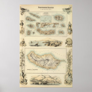 Poster Îles portugaises dans l'Océan Atlantique