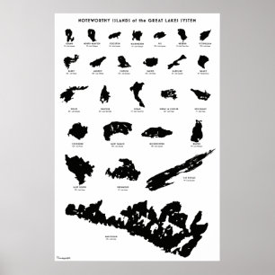 Poster Îles remarquables du système de Great Lakes :