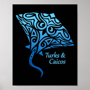 Poster Îles Turques-et-Caïques Stingray Garçons Filles Va