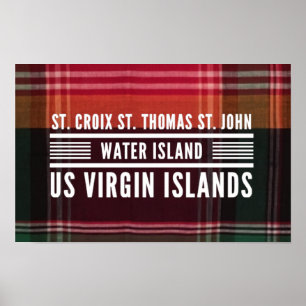 Poster Îles Vierges américaines USVI Sainte-Croix Saint-T