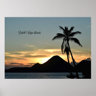 Poster Îles Vierges britanniques, coucher du soleil