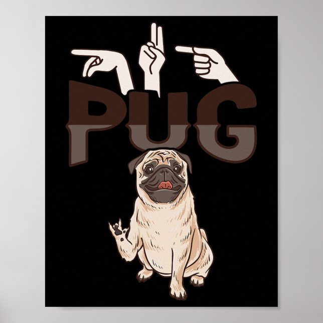 Poster ILL Carlin ASL Gesture mains Sourde perte d'auditi (Devant)