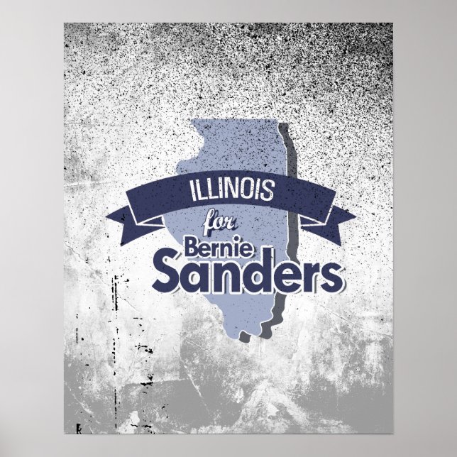Poster Illinois pour Bernie Sanders (Devant)