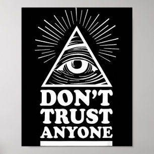 Poster Illuminati Ne Faites Confiance à Personne Œil de l