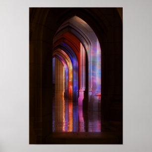 Poster - Illumination en verre tendu de la cathédr