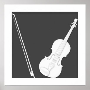Poster Illusion de découpe de papier de violon par Mozart