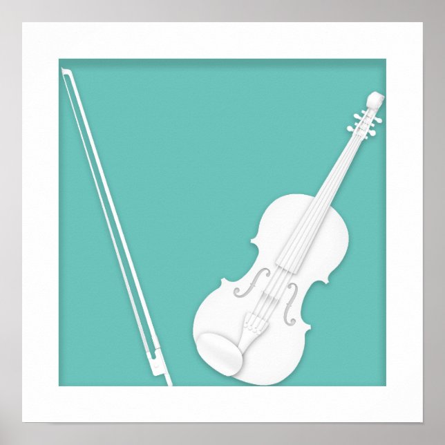Poster Illusion de découpe de papier violon par Mozartini (Devant)