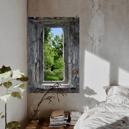 Poster Illusion de fenêtre de château Crée l'effet de la 