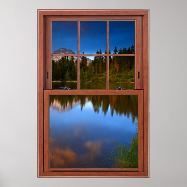 Poster Illusion de la fausse fenêtre du lac Mountain (Devant)