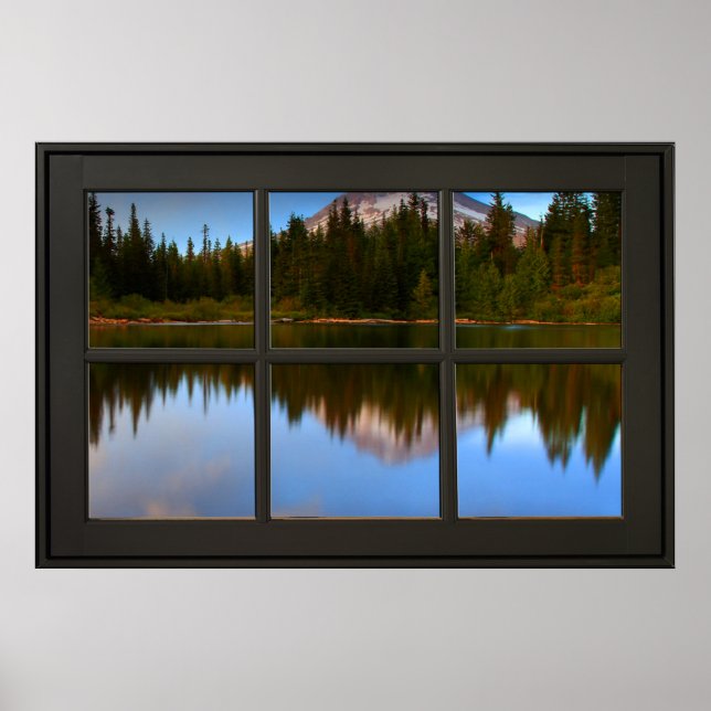 Poster Illusion de la fausse fenêtre du lac Mountain (Devant)