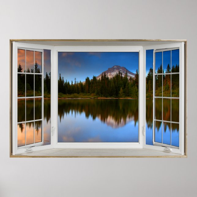 Poster Illusion de la fausse fenêtre du lac Mountain (Devant)