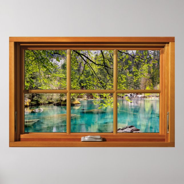 Poster Illusion de la fenêtre en bois des Faux - Scène du (Devant)