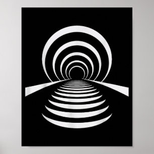 Poster Illusion de l'au-delà chrétien Tunnel Rétro Abstra