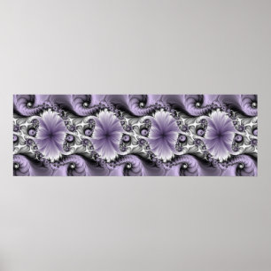 Poster Illusion de lilas Art floral abstrait fractal Fant