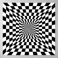 Illusion optique de l'échiquier noir et blanc