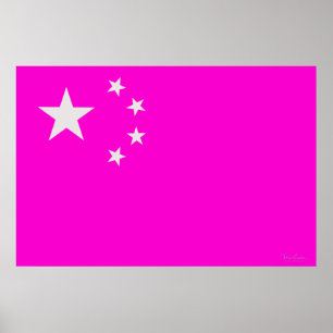 Poster Illusion optique du drapeau - Chine