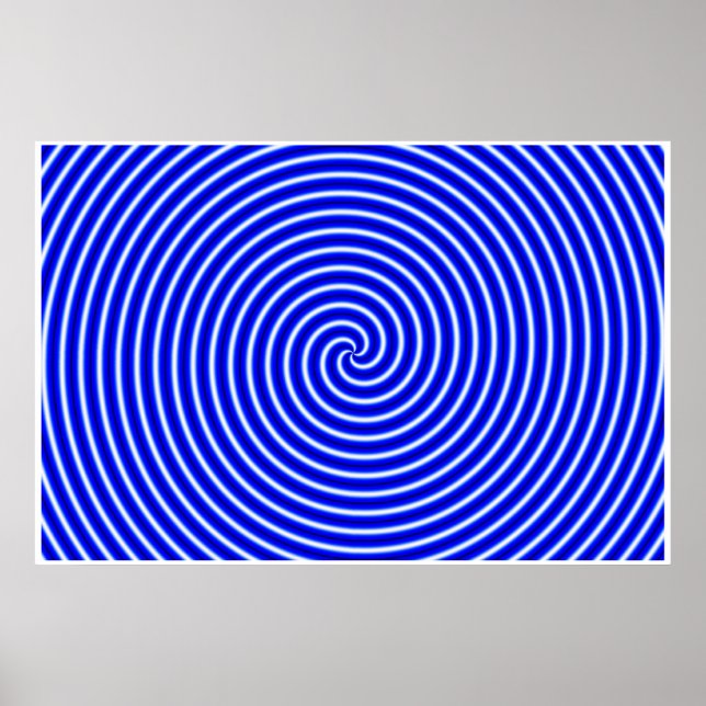 Poster Illusion Optique Hypno Blue (Devant)