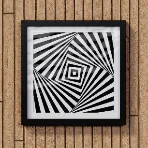 Poster Illusion optique moderne Mur Art noir et blanc