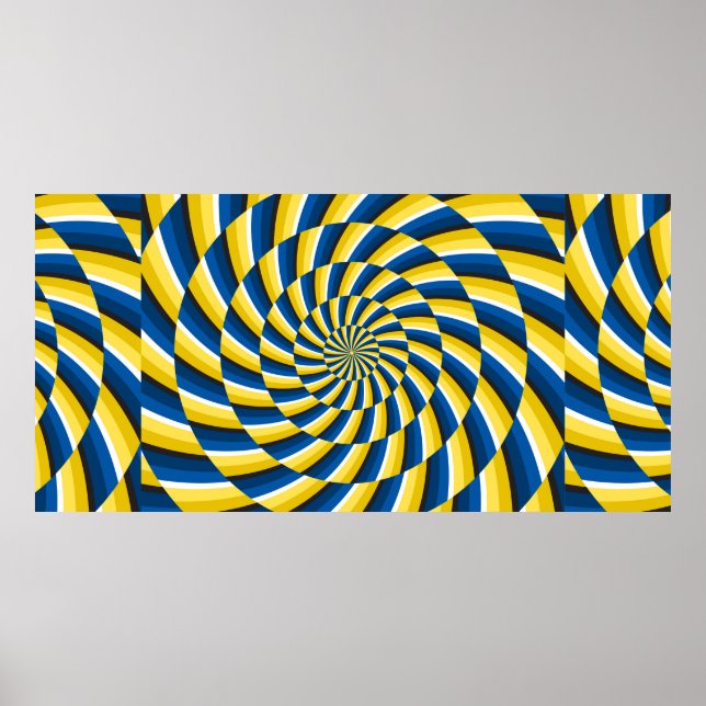 Poster Illusion optique Vintage background. Yellow (Devant)