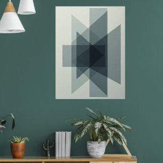 Poster Illusions Empilées : Profondeur Géométrique Monoch