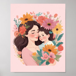 Poster Illustrateur de la Fête des mères