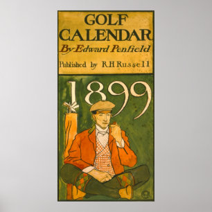 Poster Illustration 1899 de calendrier de golf