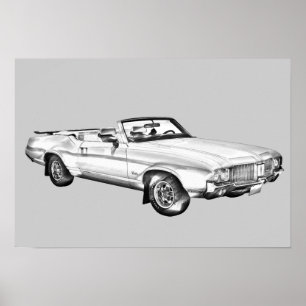 Poster Illustration 1971 suprême de voiture de sabre