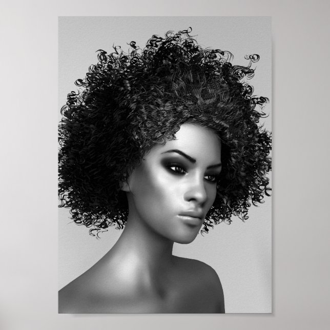 Poster Illustration 3D Afro Hair (Devant)