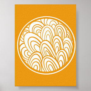Poster Illustration Abstraite du cercle de style Mandala