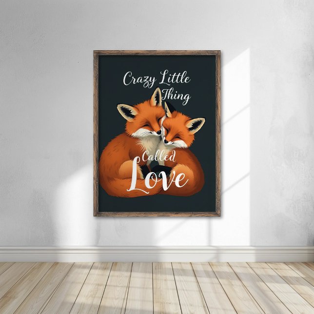 Poster Illustration adorable Fox Love Couple (Créateur téléchargé)