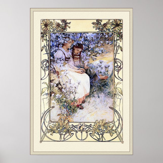 Poster Illustration Alphonse Mucha : Les Béatitudes (Devant)