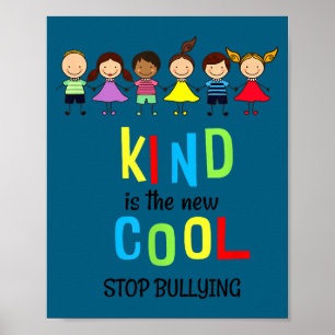 Poster Illustration anti-harcèlement nouvelle et cool