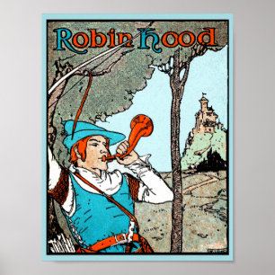 Poster Illustration Antique de Robin des Bois et ses Joye