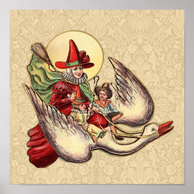 Poster Illustration Antique d'Enfant de Mère l'Oye (Devant)