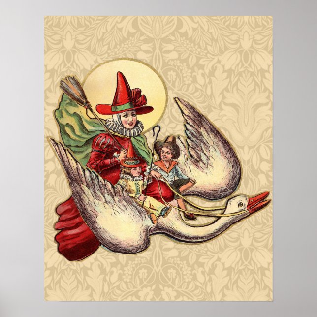 Poster Illustration Antique pour Enfants de Mère l'Oye (Devant)